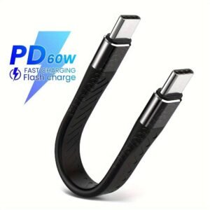 USB Type C To USB C 3.1 Gen2 10Gbps Data Cable For MacBook Pro USB C PD100W 60W 5A QC4.0 Fast Charging SSD Short USB Cord Wire 0.13m/5.1 Inch