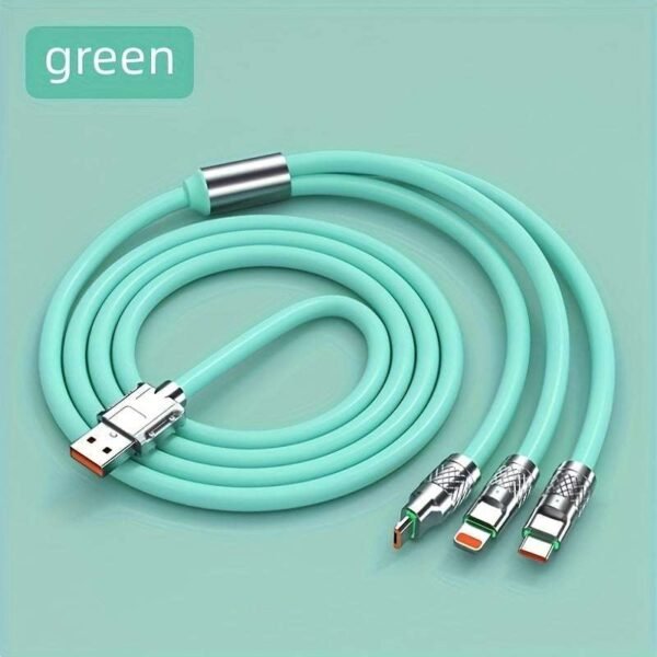 1pc/2pcs/3pcs Multi-Charging Cable 3-In-1 Type-C Data Ultra-Fast Charging Cable For Iphone/Type-C/Samsung/Xiaomi And More MFI Certificate