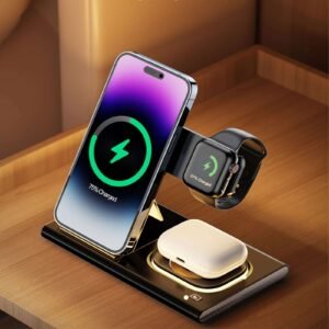 Wireless Charging Station, 4 In 1 Wireless Charger Stand, Multi Fast Wireless Charging Dock For iPhone Multiple Devices For IPhone 14/14 Plus/13/12/11/Pro/Max/X/XS/XR/8, For iWatch Ultra/8/7/6/5/4/3/2/SE, For Airpods 3/2/Pro, For Samsung S23 Ultra/S22/S21