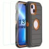 For IPhone 15/14/13/12/11/XR/Mini/Pro/Plus/Pro Max Case With Screen Protector, Support Wireless Charging, Heavy Duty Drop Protection, Full-Body Rugged Durable Three-Layer Construction Phone Case