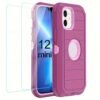 For IPhone 15/14/13/12/11/XR/Mini/Pro/Plus/Pro Max Case With Screen Protector, Support Wireless Charging, Heavy Duty Drop Protection, Full-Body Rugged Durable Three-Layer Construction Phone Case