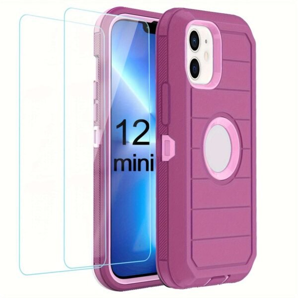 For IPhone 15/14/13/12/11/XR/Mini/Pro/Plus/Pro Max Case With Screen Protector, Support Wireless Charging, Heavy Duty Drop Protection, Full-Body Rugged Durable Three-Layer Construction Phone Case
