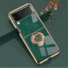 For Samsung Galaxy Z Flip3 Flip4 Flip5 mobile phone case ring buckle magnetic car plated protective case new