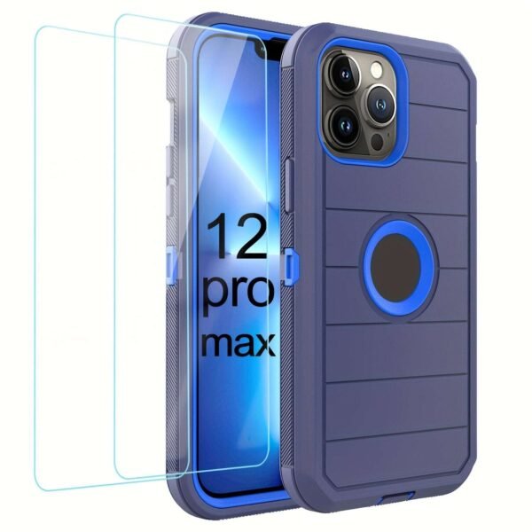 For IPhone 15/14/13/12/11/XR/Mini/Pro/Plus/Pro Max Case With Screen Protector, Support Wireless Charging, Heavy Duty Drop Protection, Full-Body Rugged Durable Three-Layer Construction Phone Case