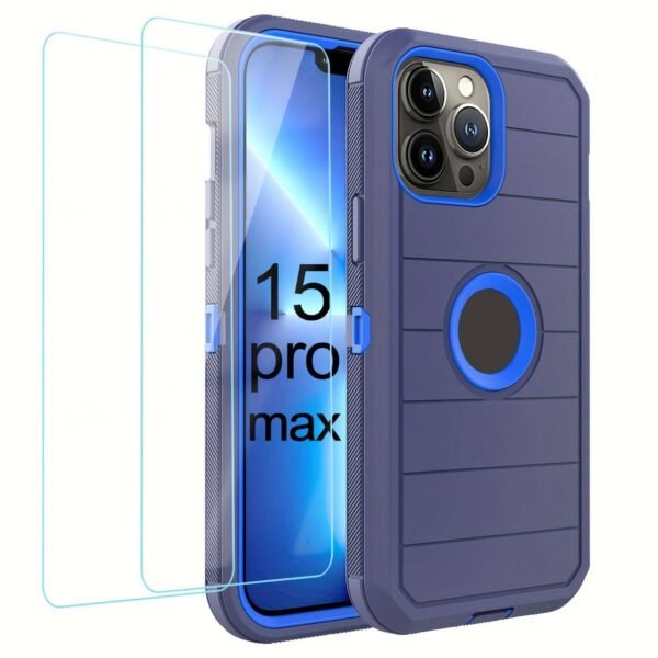 For IPhone 15/14/13/12/11/XR/Mini/Pro/Plus/Pro Max Case With Screen Protector, Support Wireless Charging, Heavy Duty Drop Protection, Full-Body Rugged Durable Three-Layer Construction Phone Case