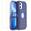 For IPhone 15/14/13/12/11/XR/Mini/Pro/Plus/Pro Max Case With Screen Protector, Support Wireless Charging, Heavy Duty Drop Protection, Full-Body Rugged Durable Three-Layer Construction Phone Case