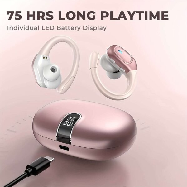 Wireless Earbuds, Ture Wireless 5.3 Earbuds, 75H Playtime Headphones With LED Digital Display & CVC 8.0 Noise Cancelling Mic In-Ear Earphone