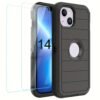 For IPhone 15/14/13/12/11/XR/Mini/Pro/Plus/Pro Max Case With Screen Protector, Support Wireless Charging, Heavy Duty Drop Protection, Full-Body Rugged Durable Three-Layer Construction Phone Case