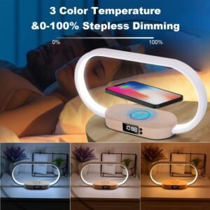 10W Multifunctional Wireless Charging Station, Watch, LED Desk Lamp, Night Light, USB Port, For IPhone/Samsung/Xiaomi Mobile Phone Fast Charging Station
