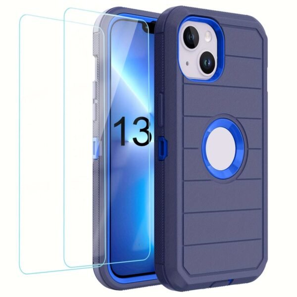 For IPhone 15/14/13/12/11/XR/Mini/Pro/Plus/Pro Max Case With Screen Protector, Support Wireless Charging, Heavy Duty Drop Protection, Full-Body Rugged Durable Three-Layer Construction Phone Case