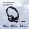 Wireless Headset With AI Noise Canceling, BT Headset With Microphone, V5.0 On Ear Headphone With USB Dongle & Mute Button Handsfree 26hrs For PC/Laptop/Smart Phone