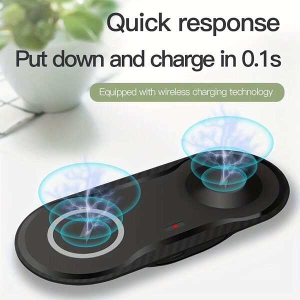 Dual Wireless Charging Pad For Samsung S23 Ultra Plus S22 S21 S20 Note 20 10 Z Flip 4/3 Z Fold 2 In 1 Fast Wireless Charger Mat For Samsung Galaxy Watch 5/5 Pro/4/3 Galaxy Buds