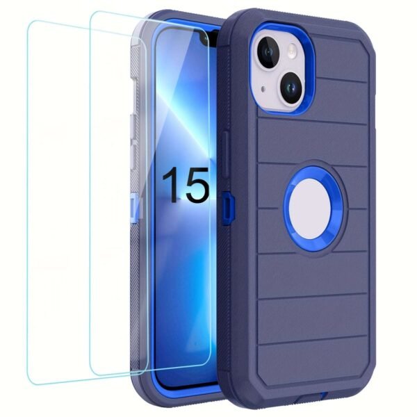 For IPhone 15/14/13/12/11/XR/Mini/Pro/Plus/Pro Max Case With Screen Protector, Support Wireless Charging, Heavy Duty Drop Protection, Full-Body Rugged Durable Three-Layer Construction Phone Case