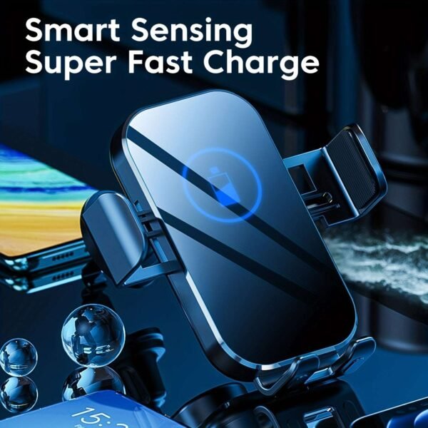 Car-mounted Bracket, Car-mounted Wireless Charger, Automatic Sensing Opening And Closing, Tempered Glass, Car Charger, 15W Fast Charging for iPhone, Samsung, And Google Phones