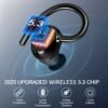 Wireless Earbuds, Wireless 5.3 Headphones Running Wireless Headphones In-Ear with ENC Mic, 48H Deep Bass Wireless Earphones Noise Cancelling Sport Earhooks Earbuds, USB-C/LED Display