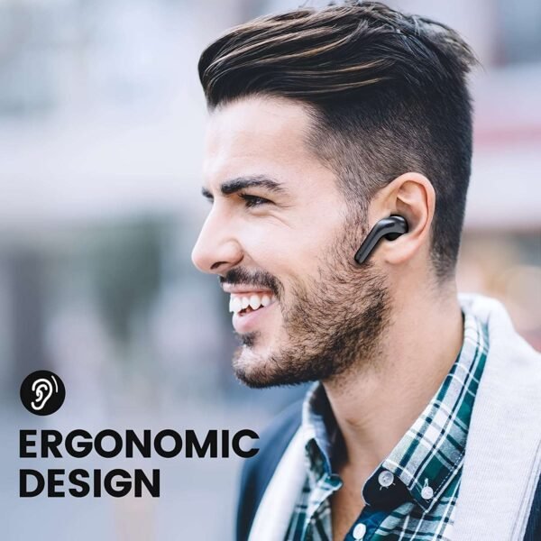 True Wireless Earbuds 60H Playback LED Power Display Earphones with Wireless Charging Case Waterproof in-Ear Earbuds with Mic for TV Smart Phone Computer Laptop Sports