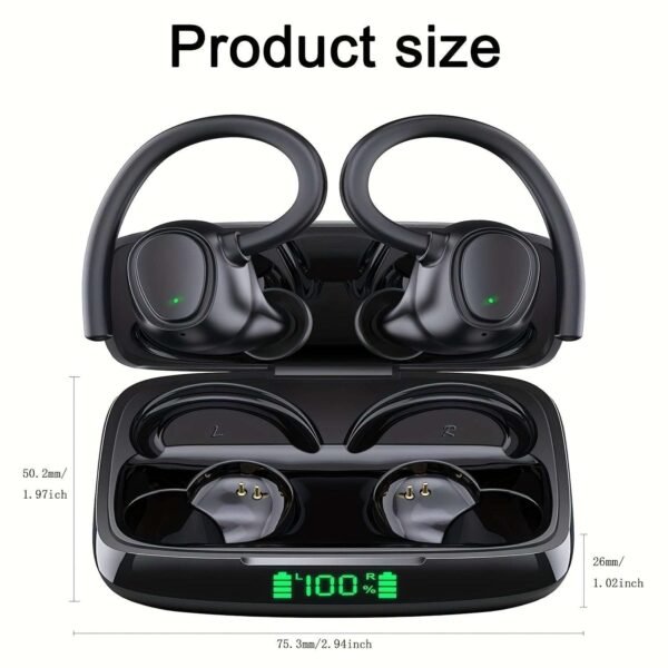 Wireless Earbuds Built in Noise Reduction Mic Clear Calls Headphones LED Power Display Charging Case Light Weight Earphones for Sports Workout