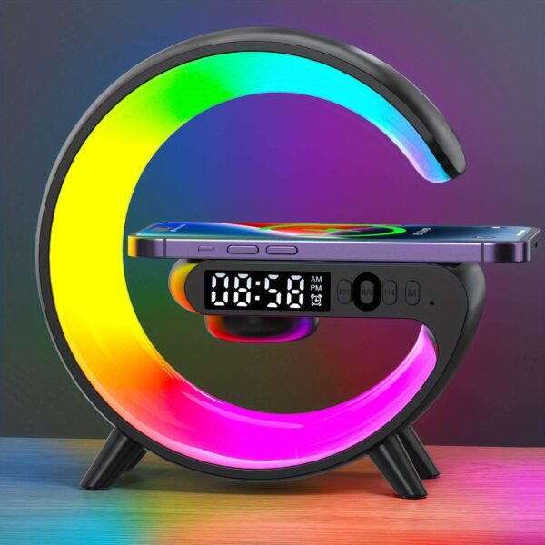 Mini Multifunction Wireless Charging Pad Stand Speaker TF RGB Night Light Fast Charging Station For IPhone14 13 12 For Samsung Xiaomi