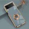 For Samsung Galaxy Z Flip3 Flip4 Flip5 mobile phone case ring buckle magnetic car plated protective case new