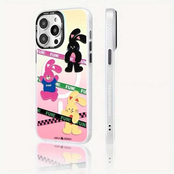 Cartoon Rabbit Pattern TPU Phone Case, Compatible With MagSafe, Suitable For IPhone 15/14/13 Pro Max