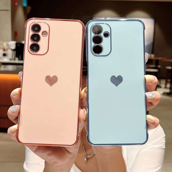 Luxury Plating Phone Case For Samsung Galaxy S23 FE Love Heart Shockproof Cover
